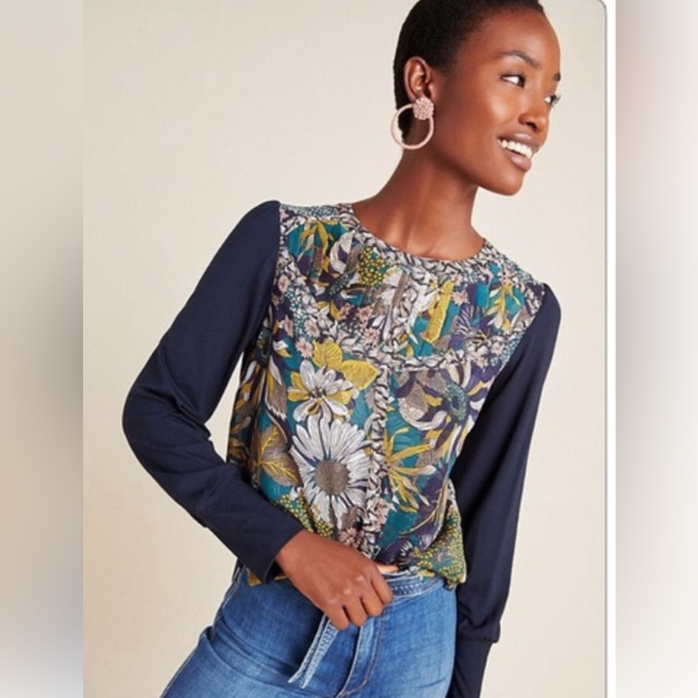 Tiny by Anthropologie Wesley Floral Top Size Small
